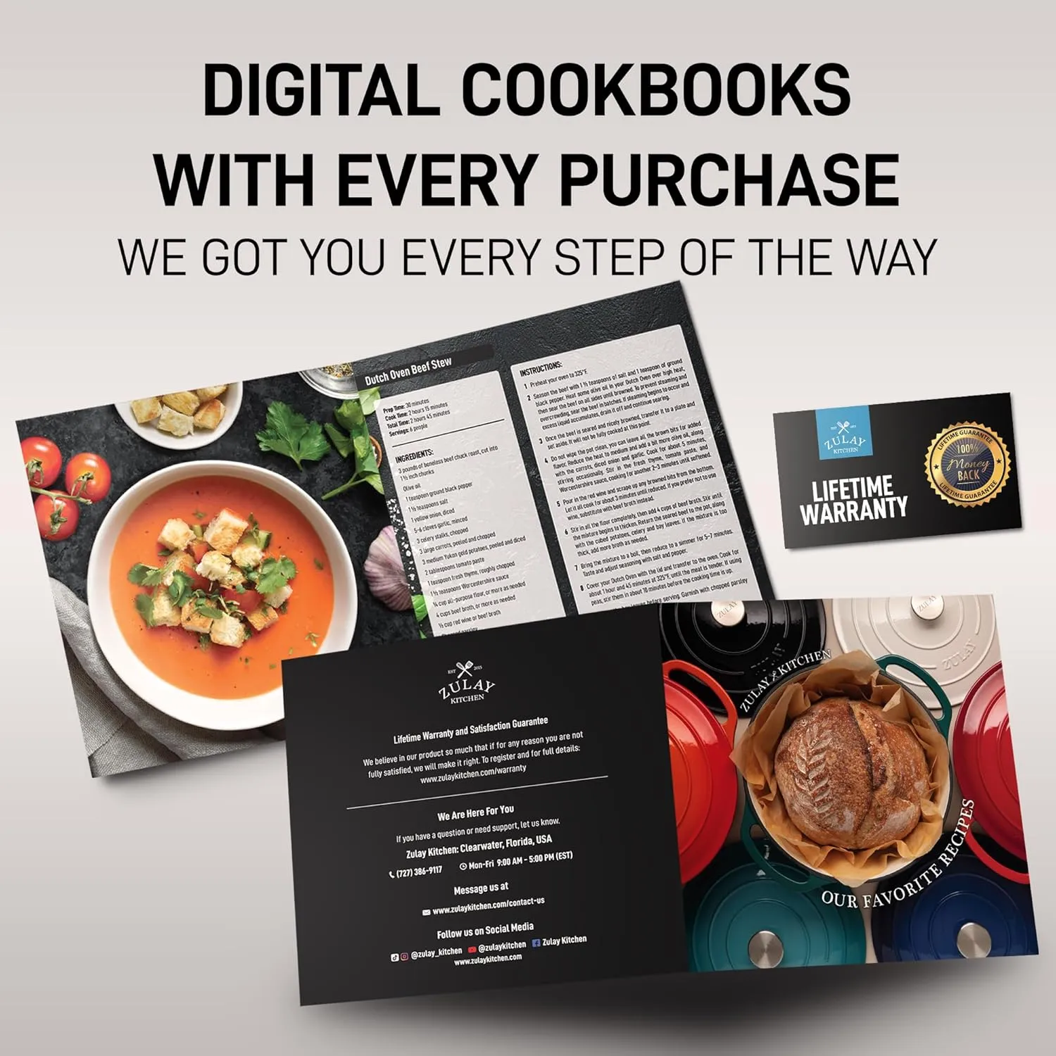 Zulay Kitchen 6 Quart Enameled Cast Iron Dutch Oven with Lid – Premium Durability & Oven Safe up to 500°F – Heavy Duty Cookware Perfect for Bread Baking, Stews, Braising & Roasting – Emerald