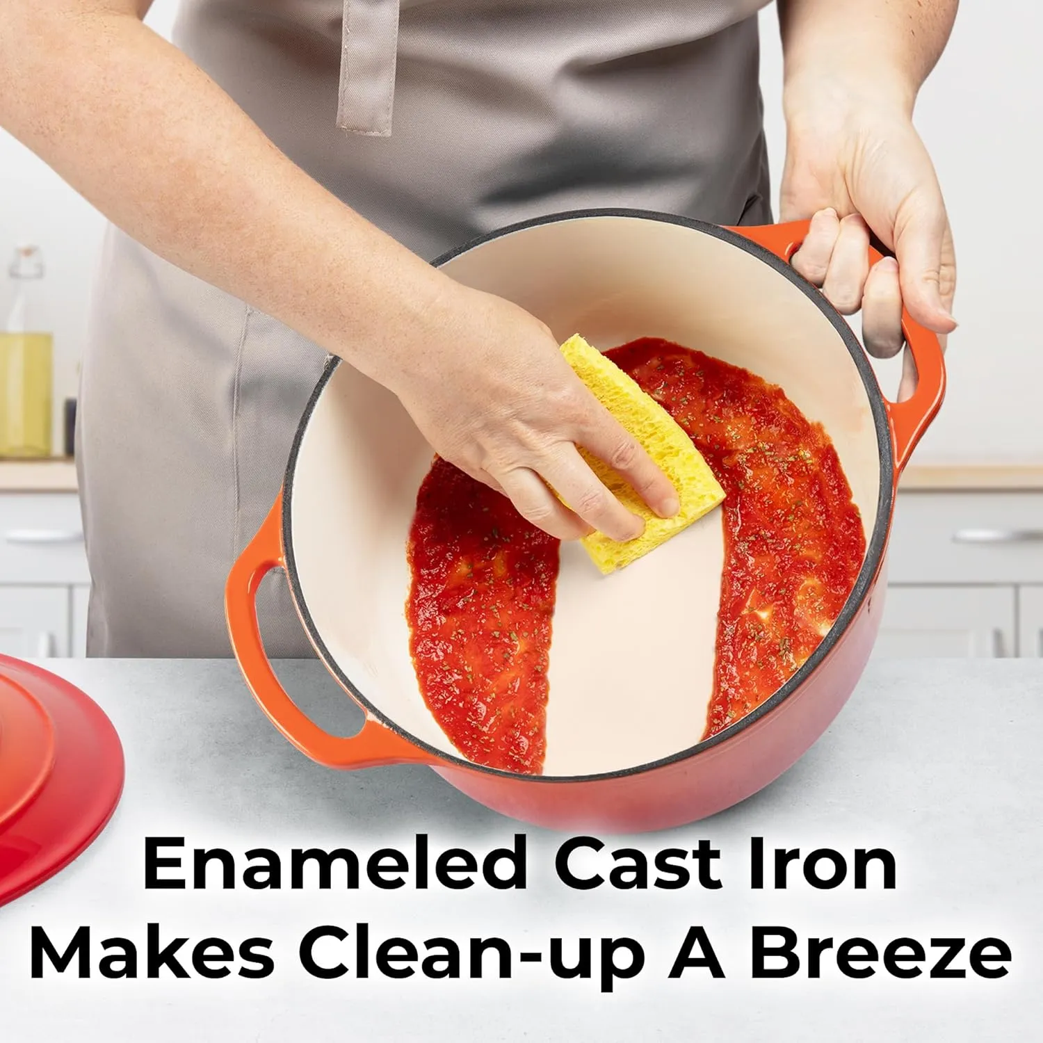 Zulay Kitchen 6 Quart Enameled Cast Iron Dutch Oven with Lid – Premium Durability & Oven Safe up to 500°F – Heavy Duty Cookware Perfect for Bread Baking, Stews, Braising & Roasting – Fire Opal