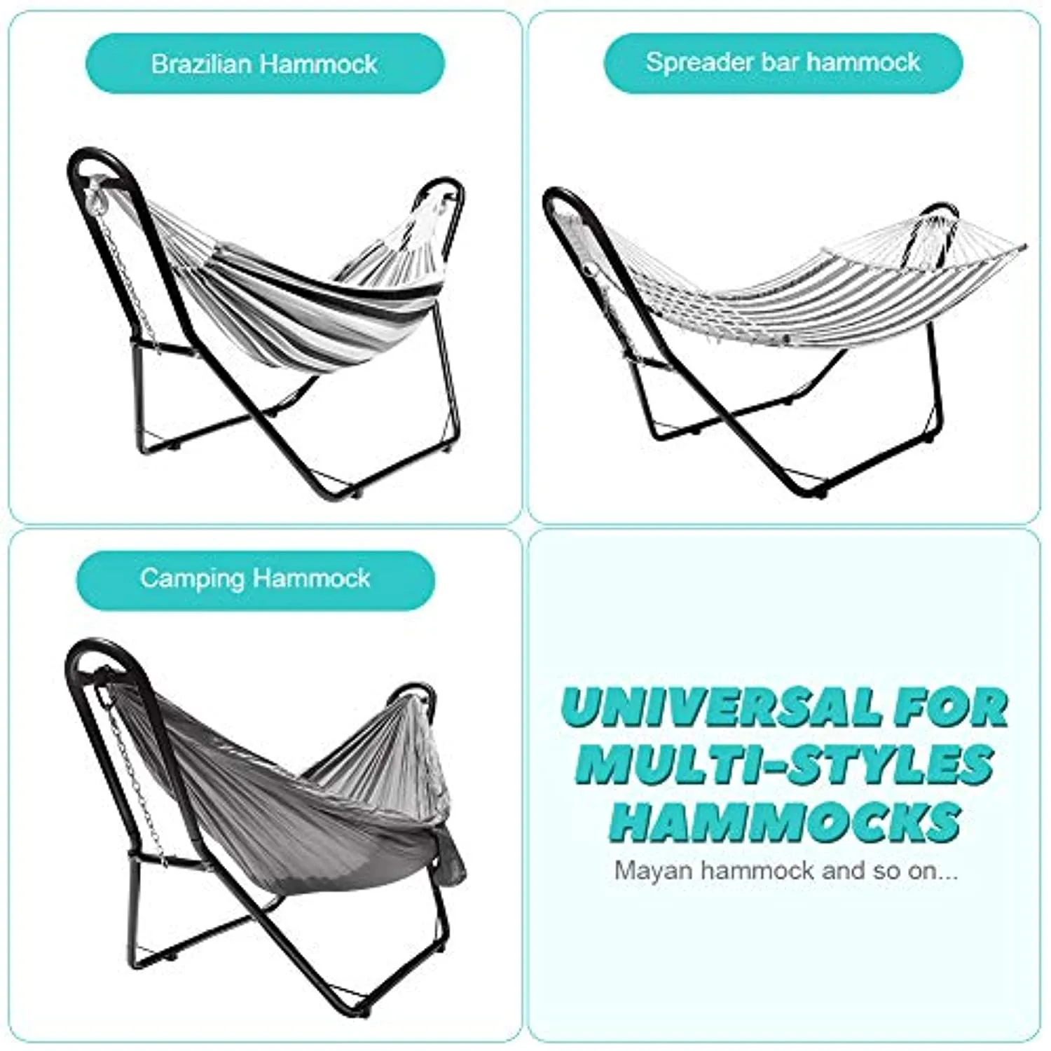 Zupapa 2 Person Steel Hammock Stand 550 lb Capacity, Portable Hammock Frame Stand Heavy Duty for 9 to 14Feet Hammocks, Carry Bag Included