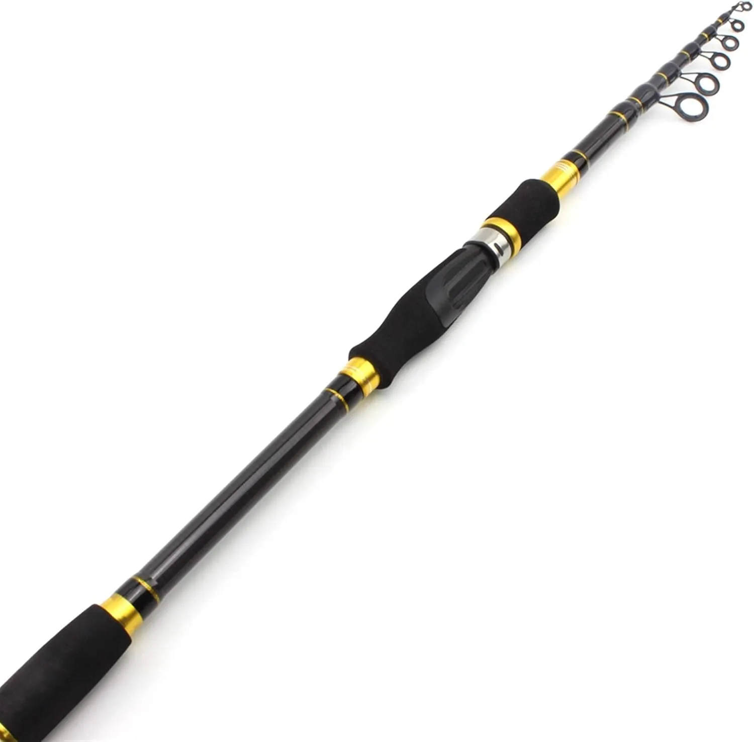 ZYHYD New 1.8m2.1m2.4m2.7m Compact Fishing Rod Carbon M Power Bait 7g -28g Telescopic Fishing Rod Telescopic luya sea Rod ZYHYD (Length : 2.1 m)